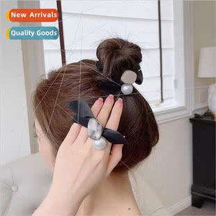 band head rubber bow tie new hair 2023 Pearl rope