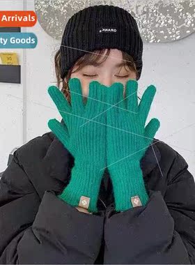 Korean  new winter five-finger gloves spl finger exposed fin