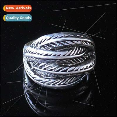 Vintage Four pcs Feather Ring ghtclub Hip Hop Rings