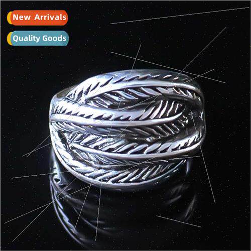 Vintage Four pcs Feather Ring ghtclub Hip Hop Rings