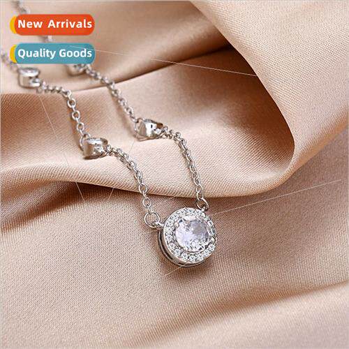 Zirconia Radiant Heart Necklace Princess Round Bag Women che