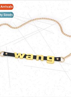 Metal letters belt female waist chain accessories chain spli