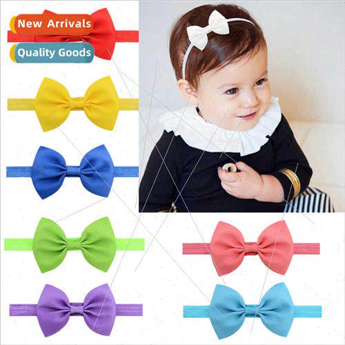 Europe Children Hair Accessories Candy Color Bow Hair Bands