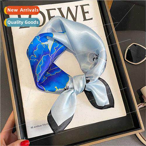 lk scarf female silk temperament printing small square scarf