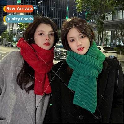 2022 Autumn winter new Christmas red green scarf female simp