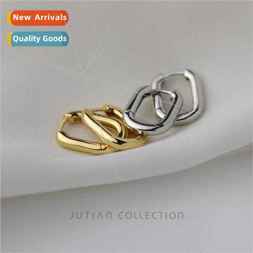 Koreaheart machine minimalist metal niche ear buckle earring