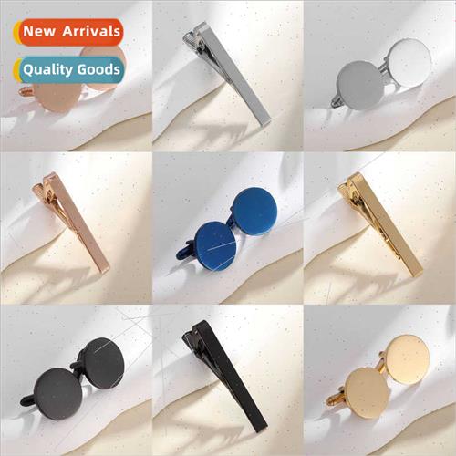 New round stainless steel mirror polished cufflinks shirt su