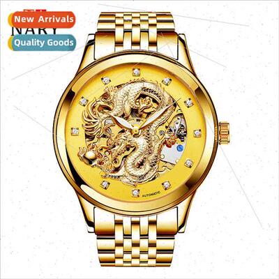 Automatic mechanical watch men fashion skeleton diamonds wat