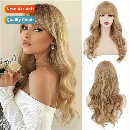 Europe wig women fashion long big wave chemical fiber full h