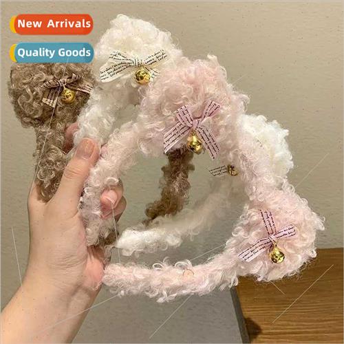 Soft plush bear hair bands applying mask wash face headbcute