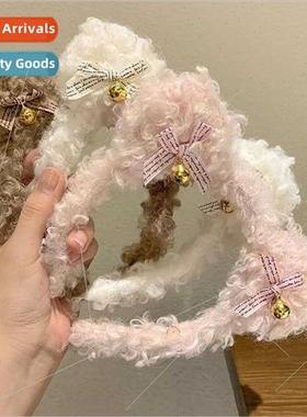 Soft plush bear hair bands applying mask wash face headbcute