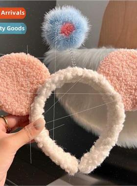 Wash face hair bcute cartoon mink hair flower headbanchorwom