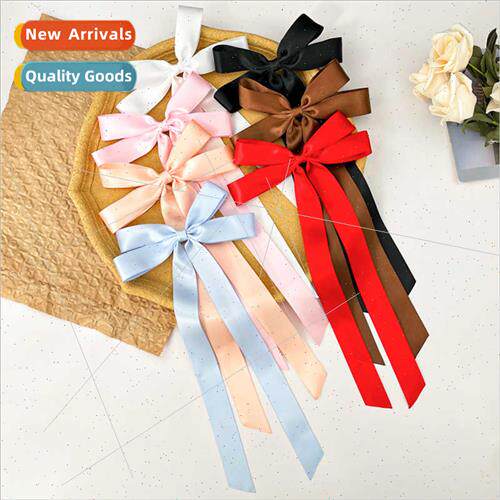 New glossy bow ribbon hair clips women  back head hair card