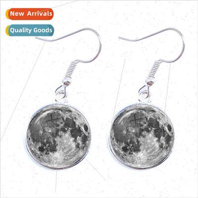 Accessories minous Eclipse Time Gemstone Earrings Glass Moon