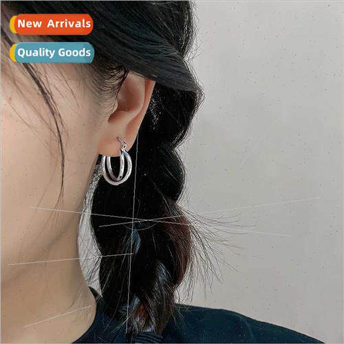 Twisted cross earrings small Korea simple daily versatile do