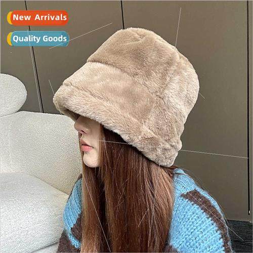 Plush hat female fall winter new imation rabb hair fisherman