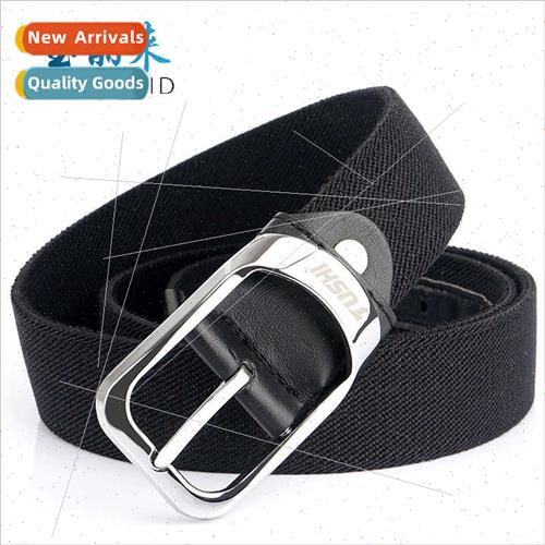 Korea men woven belt men women casual canvas pin buckle belt
