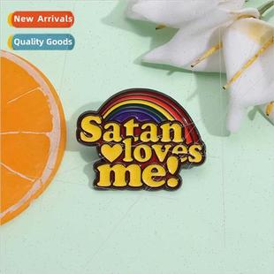 creative new rainbow Europe letters States metal brooch Uned