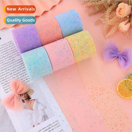 Sparkling Colorful Star Yarn Roll 6CM*25 yards 9 colors Pom