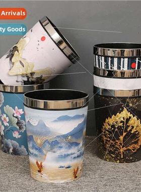 Chinese classical pressure ring garbage can vintage restaura