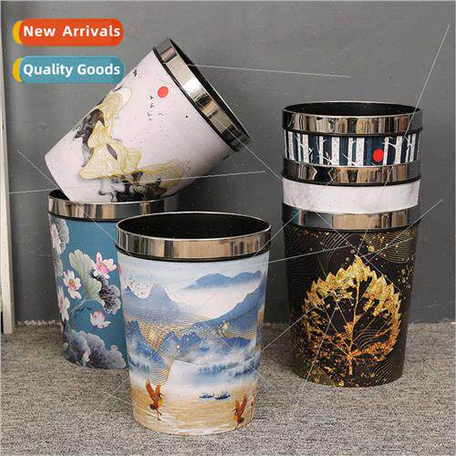 Chinese classical pressure ring garbage can vintage restaura