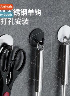 Stainless Steel ngle Hook No-Punch Bathroom Hooks Storage Wa