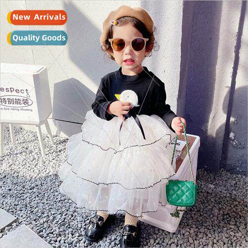 Girls dress 2023 spring and fall new baby girl clothes 适用e