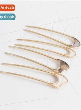 Japan Ins wind alloy shell vintage hairpin U-shaped pill hea