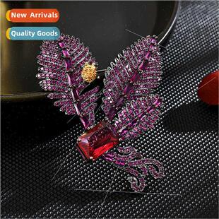 brooch upscale female Pink versatile flower niche crystal