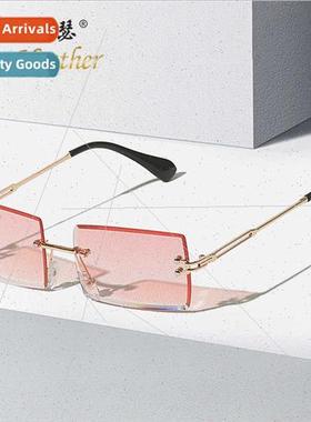 Rimless cut edge fashion sunglasses 31274 Europe set shootin