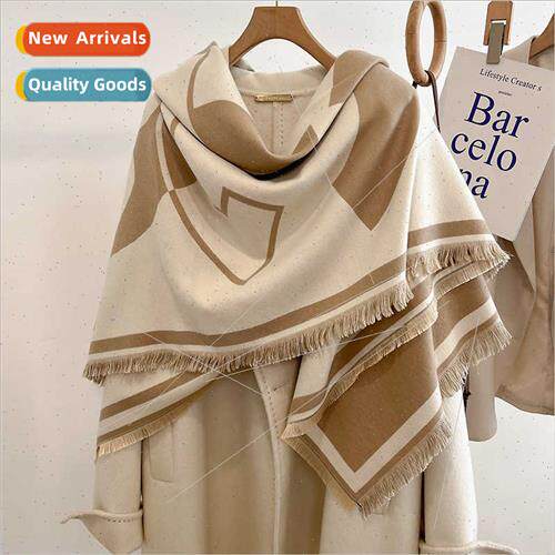 Autumn winter warm double-sided fashion faux cashmere scarf