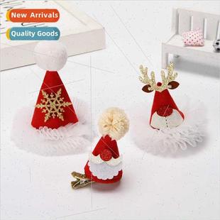 Christmas small hat hairpin red festive birthday party dress