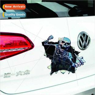 Car Stickers Skull Fear Body Stickers Skull Peek Rear Sticke