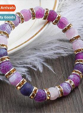 Fantasy Purple Agate Bracelet Purple Weathered Gold lver Rhi