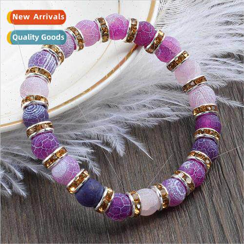 Fantasy Purple Agate Bracelet Purple Weathered Gold lver Rhi