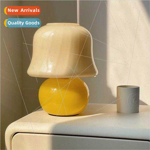 Antique French Cream Table Lamp INS Wind Glass Bedroom Bedsi