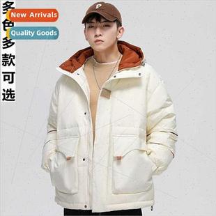 men warm down hooded jacket duck Winter whe
