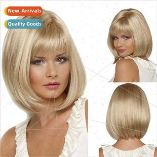 women african Europe wig blonde fashion light short