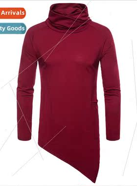 High-collar long-sleeved T-shirt 2021 Autumn new men high se