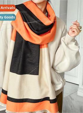 Faux cashmere scarf autumn winter new warm neck ladies doubl
