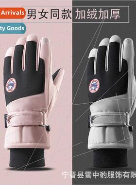 New ski gloves female winter padded waterproanti-slip touch
