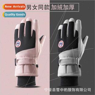 New ski gloves female winter padded waterproanti-slip touch