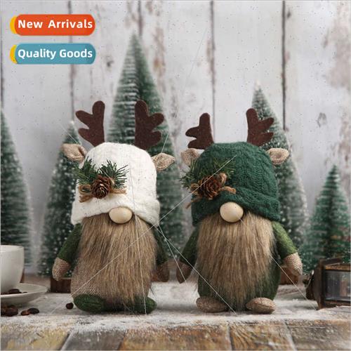 Cute Antler Knted Figurine Window Decoration Holiday Forest