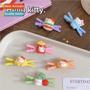 cute cartoon girl hair heart clip clips duckbill Korea cross