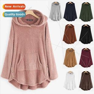 Pullover Long Velvet New Med ded Hooded Double Winter Sleeve