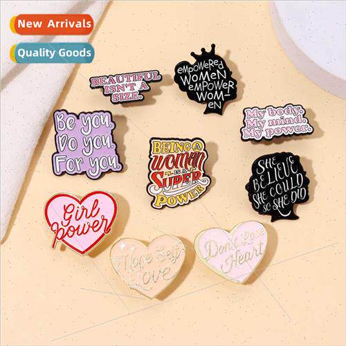 New love letters alloy brooch simple versatile clothes bag d