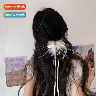 Bow Ribbon Girl Fairy Cut Sweet Feather Hair Super Clip