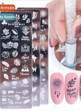 Nail Stamping Plates Set licone Sponge Brush Polish