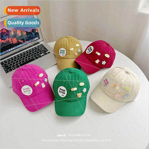 Cartoon letters bear children baseball cap boys girls fall K