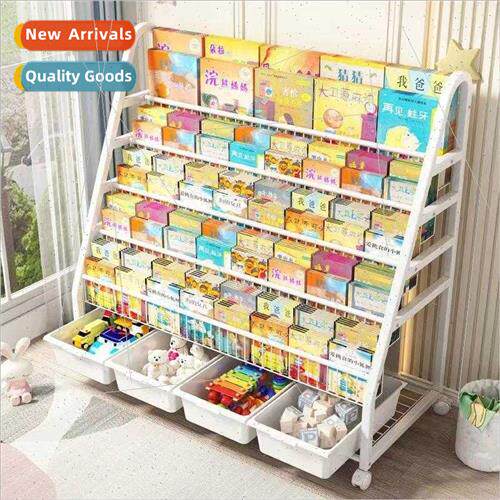 Children bookshelf illustrated bookshelf toy storage rack ba